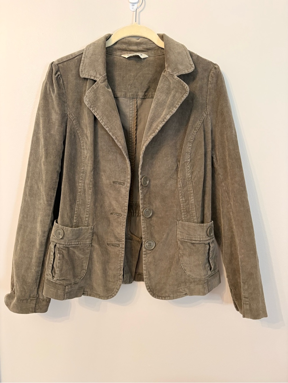 St. John’s Bay VTG Y2K Corduroy Button-Front Jacket Womens Medium Olive Green